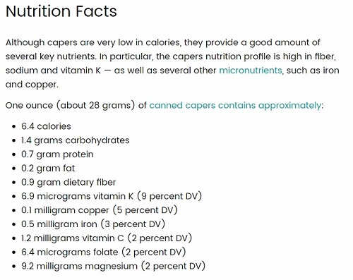 caper berry nutrition small